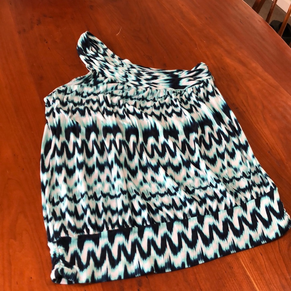 One shoulder tie dye top